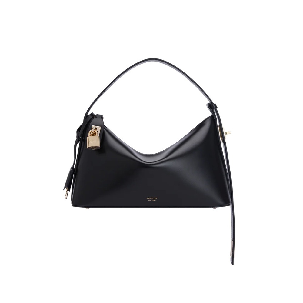 Verified NY Gold Black Hobo Bag with Gold Hardware